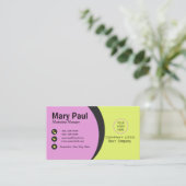 Geel en Paars modern Visitekaartje (Staand voorkant)