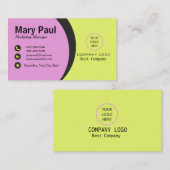 Geel en Paars modern Visitekaartje (Voorkant / Achterkant)
