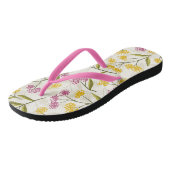 Geel en paars roos teenslippers (Schuin)