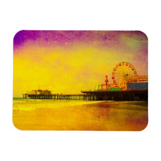 Geel en Paars Santa Monica Pier Magneet
