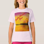 Geel en Paars Santa Monica Pier T-shirt (Voorkant)
