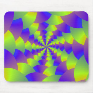 Geel en Paars Spiral Mousepad Muismat