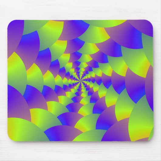 Geel en Paars Spiral Mousepad Muismat (Voorkant)