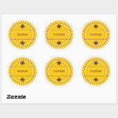 Geel en Paars Sun Modern Symbol Custom Zodiac Ronde Sticker (Vel)