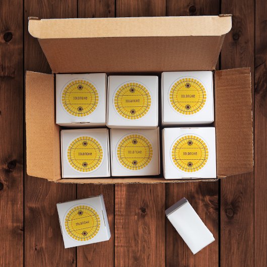 Geel en Paars Sun Modern Symbol Custom Zodiac Ronde Sticker