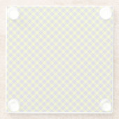 Geel en Paars Tartan Patroon Glazen Onderzetter (Achterkant)