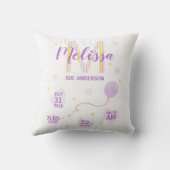 Geel en Paars Tonen Newborn Design Kussen (Achterkant)