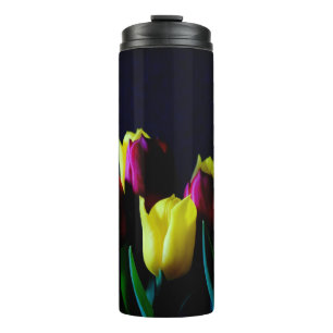Geel en Paars Tulpen Thermal Tumbler Thermosbeker