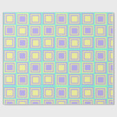 Geel en Paars vierkant verpakt papier (Vlak)