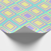 Geel en Paars vierkant verpakt papier (Hoek)