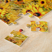 Geel en Paars Wildbloemen Puzzle Legpuzzel (Zijkant)