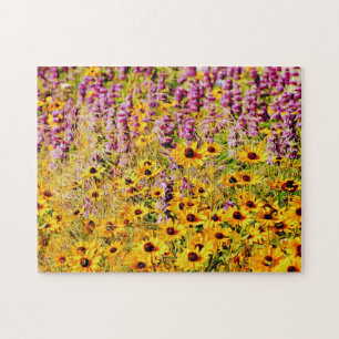 Geel en Paars Wildbloemen Puzzle Legpuzzel