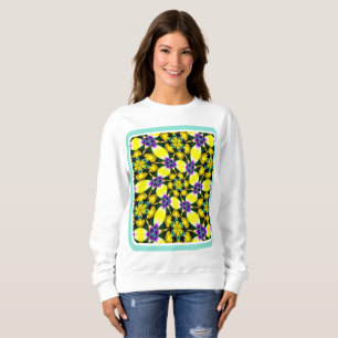Geel en Paarse Daisy Pattern Trui