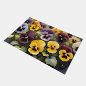 Geel en paarse pansies waterverf schilderij deurmat (Schuin)