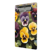 Geel en paarse pansies waterverf schilderij mini klembord (Angled2)
