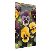 Geel en paarse pansies waterverf schilderij mini klembord (Schuin)