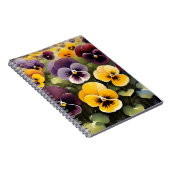 Geel en paarse pansies waterverf schilderij notitieboek (Rechterzijde)