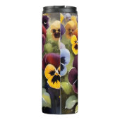 Geel en paarse pansies waterverf schilderij thermosbeker (Achterkant)