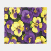Geel en Paarse Pansy Flowers Fleece Deken (Voorkant (Horizontaal))