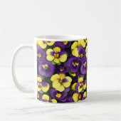 Geel en Paarse Pansy Flowers Koffiemok (Links)