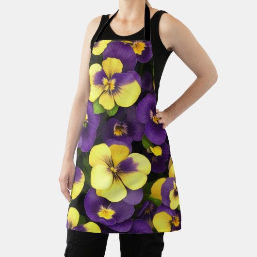 Geel en Paarse Pansy Flowers Schort (Insitu)