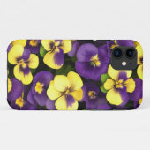 Geel en Paarse Pansy Flowers Telefoon Case (Achterkant (horizontaal))