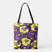 Geel en Paarse Pansy Flowers Tote Bag (Achterkant)