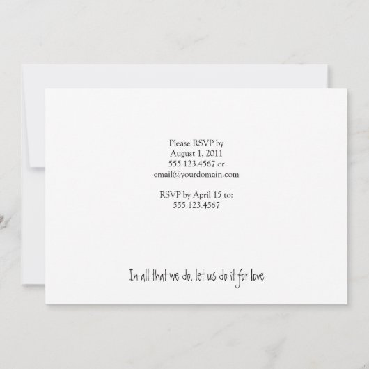 Geel en Paarse Rozen Post Huwelijksfeest Kaart (Achterkant)