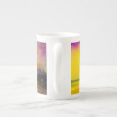 Geel en Paarse Santa Monica Pier Jouw naam Porselein Kop (Achterkant)