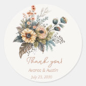 Geel en perforeel huwelijk Dank je Ronde Sticker (Voorkant)