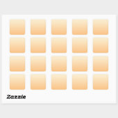 Geel en perzikkleurverloop vierkante sticker (Vel)
