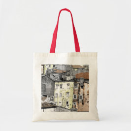 GEEL EN PINK HUISVESTING IN LISSABON FOTOGRAAF TOTE BAG