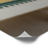 GEEL EN RODE CONCRETE BOUW ONDER WITTE KLEUD POSTER (Hoek)