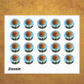 Geel en Rode Dahlia Sticker