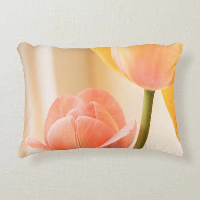 GEEL EN RODE TULIP IN BLOOM SLUIT FOTO ACCENT KUSSEN (Voorkant)