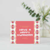 Geel en rood Afrikaans stampatroon Kwanzaa Feestdagenkaart (Staand voorkant)