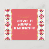Geel en rood Afrikaans stampatroon Kwanzaa Feestdagenkaart (Voorkant)