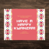 Geel en rood Afrikaans stampatroon Kwanzaa Feestdagenkaart