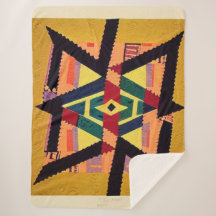 Geel en rood Aztec Quilt