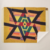 Geel en rood Aztec Quilt Sherpa Deken (Voorkant (horizontaal))