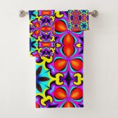 Geel en rood badhanddoek set bad handdoek (Insitu)