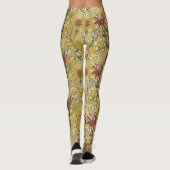 Geel en rood bloempatroon leggings (Achterkant)