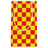 Geel en rood, gecontroleerd klein cadeauzakje (Voorkant)