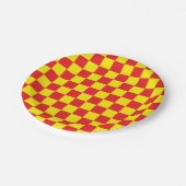 Geel en rood, gecontroleerd papieren bordje (Gekanteld)