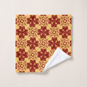 geel en rood geometrisch bloempatroon  bad handdoek (Wasdoekje)