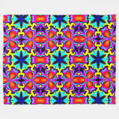 Geel en rood gepatenteerd fleece deken (Voorkant (Horizontaal))