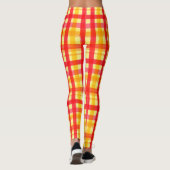 Geel en rood gepleisterde Leggings (Achterkant)