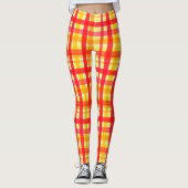 Geel en rood gepleisterde Leggings (Voorkant)