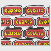 Geel en rood gesloten teken cadeaupapier (Vlak)