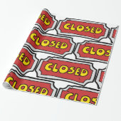 Geel en rood gesloten teken cadeaupapier (Uitgerold)